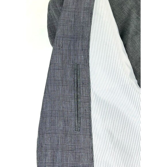 Joseph Abboud Linen Sport Coat Jacket Two Button Gray Black Plaid  Mens Size XL - Picture 13 of 15